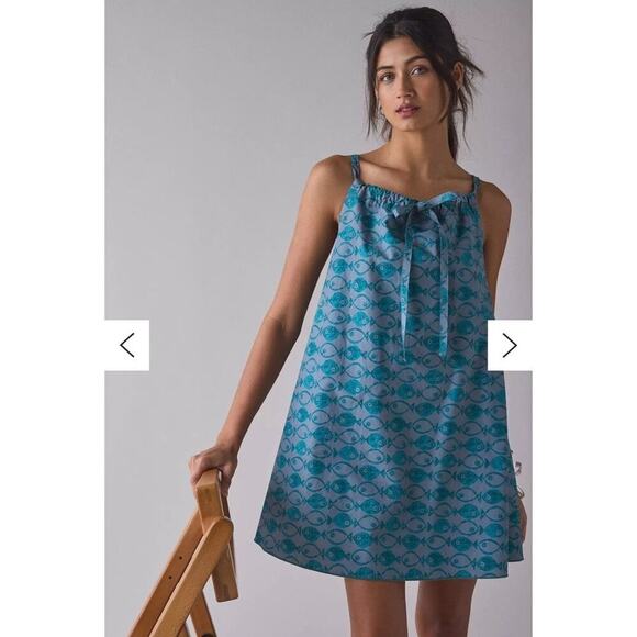 BDG Fish Print Tie-Front Mini Dress | NWT | Urban Outfitters - Picture 3 of 5